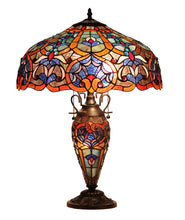 Load image into Gallery viewer, RADIANCE goods Tiffany-Style 3 Light Victorian Double Lit Table Lamp 18" Shade