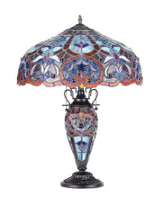 Load image into Gallery viewer, RADIANCE goods Tiffany-Style 3 Light Victorian Double Lit Table Lamp 18" Shade