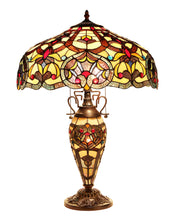 Load image into Gallery viewer, RADIANCE goods Tiffany-Style 3 Light Victorian Double Lit Table Lamp 18" Shade