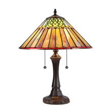 Load image into Gallery viewer, RADIANCE goods Tiffany-Style 2 Light Geometric Table Lamp 16" Shade