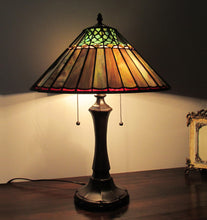 Load image into Gallery viewer, RADIANCE goods Tiffany-Style 2 Light Geometric Table Lamp 16" Shade