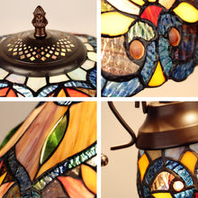 Load image into Gallery viewer, RADIANCE goods Tiffany-Style 3 Light Floral Double Lit Table Lamp 16" Shade