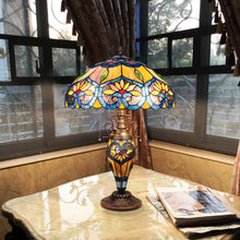 Load image into Gallery viewer, RADIANCE goods Tiffany-Style 3 Light Floral Double Lit Table Lamp 16" Shade
