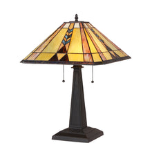 Load image into Gallery viewer, RADIANCE goods Tiffany-Style 2 Light Mission Table Lamp 16" Shade