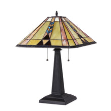 Load image into Gallery viewer, RADIANCE goods Tiffany-Style 2 Light Mission Table Lamp 16" Shade