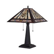 Load image into Gallery viewer, RADIANCE goods Tiffany-style 2 Light Mission Table Lamp 16" Shade