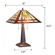 Load image into Gallery viewer, RADIANCE goods Tiffany-Style 2 Light Victorian Table Lamp 16" Wide