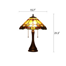 Load image into Gallery viewer, RADIANCE goods Tiffany-Style 2 Light Victorian Table Lamp 16" Shade
