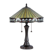 Load image into Gallery viewer, RADIANCE goods Tiffany-Style 2 Light Mission Table Lamp 16" Shade