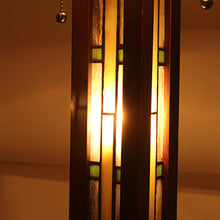 Load image into Gallery viewer, RADIANCE goods Mission-Style 3 Light Double Lit Wooden Table Lamp 15" Shade