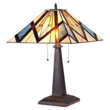 Load image into Gallery viewer, RADIANCE goods Tiffany-Style 2 Light Mission Table Lamp 16" Shade