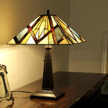 Load image into Gallery viewer, RADIANCE goods Tiffany-Style 2 Light Mission Table Lamp 16" Shade
