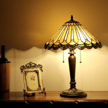 Load image into Gallery viewer, RADIANCE goods Tiffany-Style 2 Light Mission Table Lamp 16" Shade