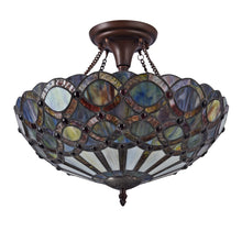 Load image into Gallery viewer, RADIANCE goods Tiffany 2 Light Victorian Semi-Flush Ceiling Mount 16" Wide