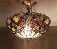 Load image into Gallery viewer, RADIANCE goods Tiffany 2 Light Victorian Semi-Flush Ceiling Mount 16" Wide