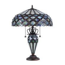 Load image into Gallery viewer, RADIANCE goods Tiffany-Style 3 Light Victorian Double Lit Table Lamp 18" Shade