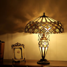 Load image into Gallery viewer, RADIANCE goods Tiffany-Style 3 Light Victorian Double Lit Table Lamp 18" Shade