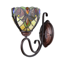 Load image into Gallery viewer, RADIANCE goods Victorian Tiffany-Syle Dark Bronze 1 Light Wall Sconce 6" Wide