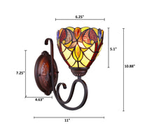 Load image into Gallery viewer, RADIANCE goods Victorian Tiffany-Syle Dark Bronze 1 Light Wall Sconce 6" Wide
