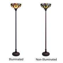 Load image into Gallery viewer, RADIANCE goods Victorian-Style Dark Bronze 1-Light Torchiere Floor Lamp 14" Shade
