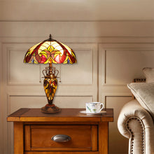 Load image into Gallery viewer, RADIANCE goods Victorian-Style Dark Bronze 3 Light Double Lit Table Lamp 16" Wide