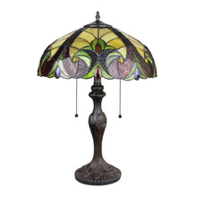 Load image into Gallery viewer, RADIANCE goods Victorian Tiffany-Syle Dark Bronze 2 Light Table Lamp 16" Wide