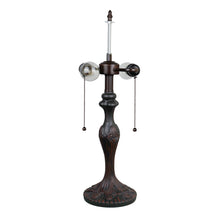 Load image into Gallery viewer, RADIANCE goods Victorian Tiffany-Syle Dark Bronze 2 Light Table Lamp 16" Wide
