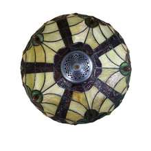 Load image into Gallery viewer, RADIANCE goods Victorian Tiffany-Style Dark Bronze 2 Light Semi-Flush Fixture 16" Wide