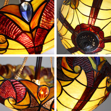 Load image into Gallery viewer, RADIANCE goods Victorian Tiffany-Style Dark Bronze 2 Light Semi-Flush Fixture 16" Wide