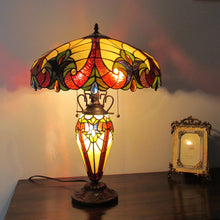 Load image into Gallery viewer, RADIANCE goods Tiffany-Style 3 Light Victorian Double Lit Table Lamp 18" Shade