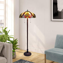 Load image into Gallery viewer, RADIANCE goods Victorian-Style Dark Bronze 2-Light Floor Lamp 18" Shade