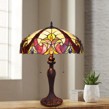 Load image into Gallery viewer, RADIANCE goods Victorian Tiffany-Style Dark Bronze 2 Light Table Lamp 18" Wide