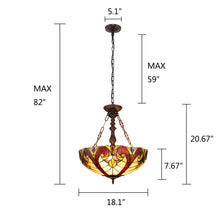 Load image into Gallery viewer, RADIANCE goods Victorian-Style Dark Bronze 2 Light Inverted Ceiling Pendant 18" Wide