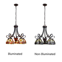 Load image into Gallery viewer, RADIANCE goods Victorian Tiffany-Style Dark Bronze 5 Light Large Chandelier 24" Wide