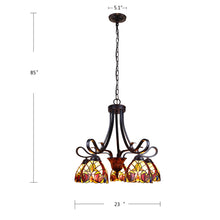 Load image into Gallery viewer, RADIANCE goods Victorian Tiffany-Style Dark Bronze 5 Light Large Chandelier 24" Wide