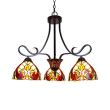 Load image into Gallery viewer, RADIANCE goods Victorian Tiffany-Style Dark Bronze 3 Light Mini Chandelier 25" Wide