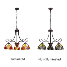 Load image into Gallery viewer, RADIANCE goods Victorian Tiffany-Style Dark Bronze 3 Light Mini Chandelier 25" Wide