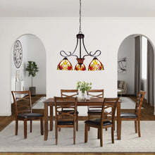 Load image into Gallery viewer, RADIANCE goods Victorian Tiffany-Style Dark Bronze 3 Light Mini Chandelier 25" Wide