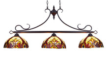 Load image into Gallery viewer, RADIANCE goods Victorian Tiffany-style Dark Bronze 3 Light Island Pendant 47" Wide