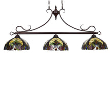 Load image into Gallery viewer, RADIANCE goods Victorian Tiffany-style Dark Bronze 3 Light Island Pendant 47" Wide