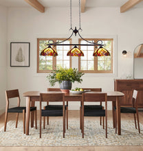 Load image into Gallery viewer, RADIANCE goods Victorian Tiffany-style Dark Bronze 3 Light Island Pendant 47" Wide