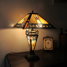 Load image into Gallery viewer, RADIANCE goods Tiffany-Style 3 Light Mission Double Lit Table Lamp 16" Shade