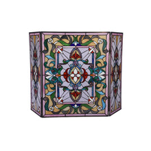 Load image into Gallery viewer, RADIANCE goods Victorian 3pcs Folding Stained Glass Fireplace Screen 44" Wide