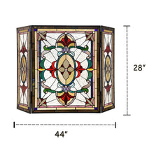 Load image into Gallery viewer, RADIANCE goods Victorian 3pcs Folding Stained Glass Fireplace Screen 44" Wide