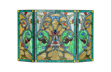 Load image into Gallery viewer, RADIANCE goods Victorian 3pcs Folding Stained Glass Fireplace Screen 44x28