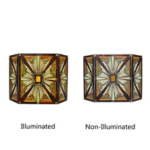 Load image into Gallery viewer, RADIANCE goods Tiffany-Style 3pcs Folding Mission Fireplace Screen 45" Wide