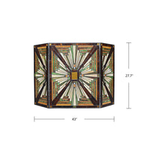 Load image into Gallery viewer, RADIANCE goods Tiffany-Style 3pcs Folding Mission Fireplace Screen 45" Wide