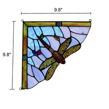Load image into Gallery viewer, RADIANCE goods Dragonfly Stained Glass Window Panel 9.8"x9.8"