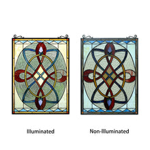 Load image into Gallery viewer, RADIANCE goods Victorian Stained Glass Window Panel 24.6"x17.7"
