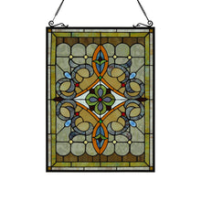 Load image into Gallery viewer, RADIANCE goods Victorian Stained Glass Window Panel 24.6"x17.7"